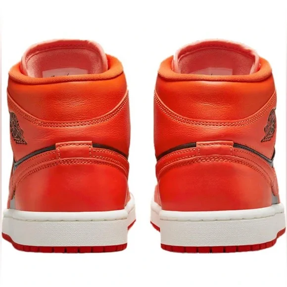 Air Jordan 1 Mid SE Shoes Rush Orange Crimson Bliss, new in box